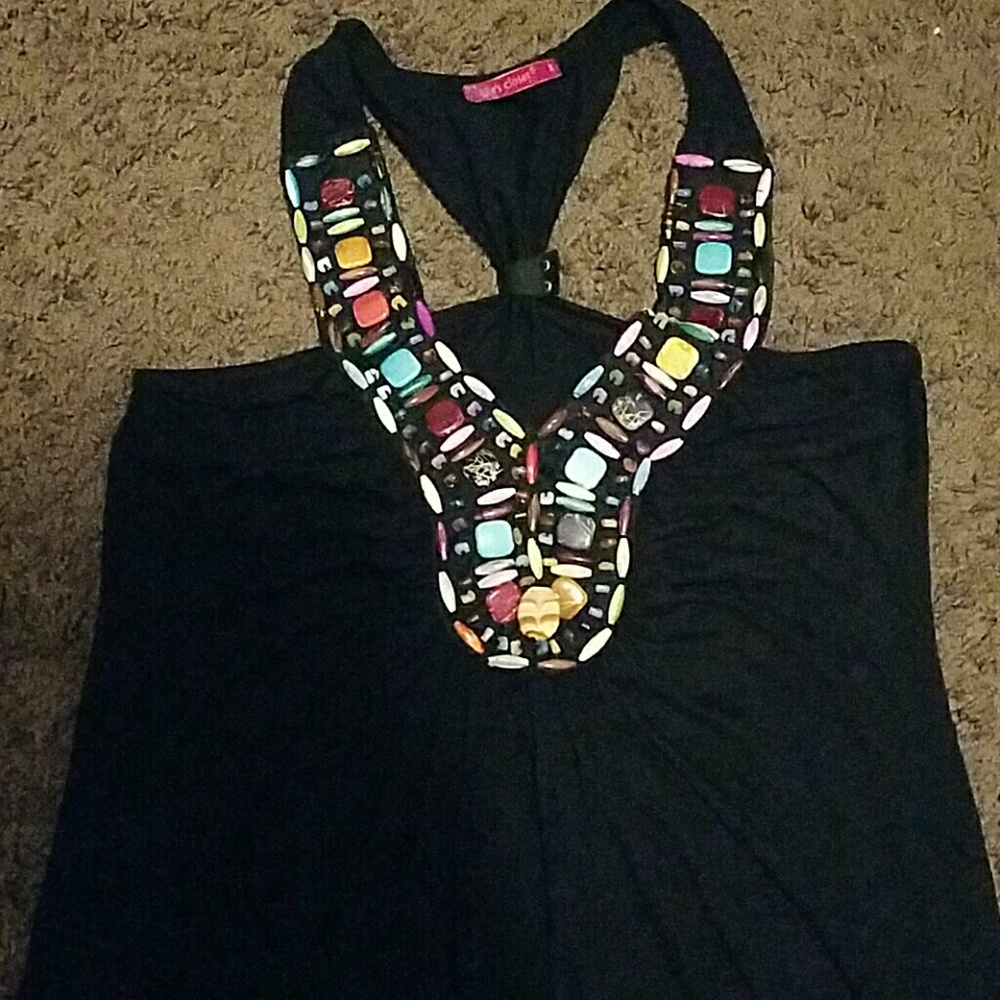 Knee length black summer dress